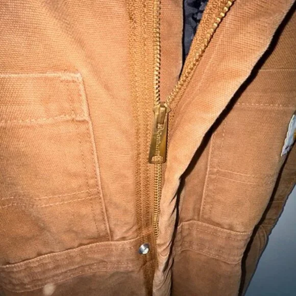 Carhartt Duck Canvas Insulated Overalls Women 8X32 Quilted Lining - Picture 4 of 9